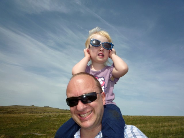 Meet Rosie and how she takes a walk on the moors.  She rides on her Dad's shoulders.
